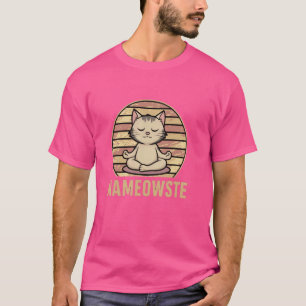 NAMEOWSTE Namaste Cat Yoga Pun Funny Cat & Yoga Lo T-Shirt