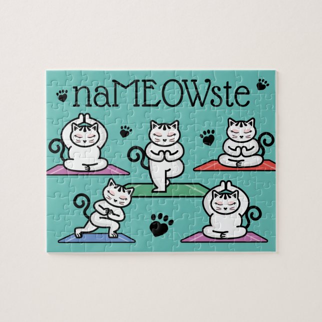 NaMEOWste Niedliche Katzen in Yoga Meditierende Po (Horizontal)
