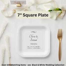 Names Date Message Black White Infinity Scroll, 7" Pappteller