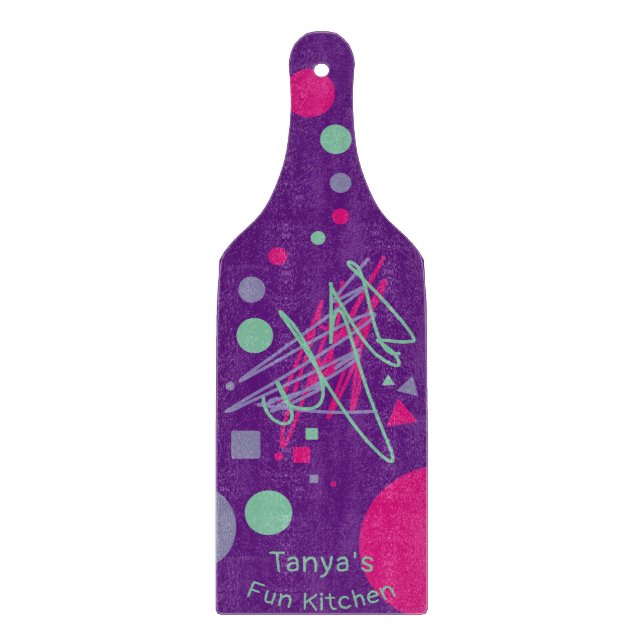 Name's Fun Kitchen Medley Shapes Pink Lila Aquamar Schneidebrett (Vorderseite)