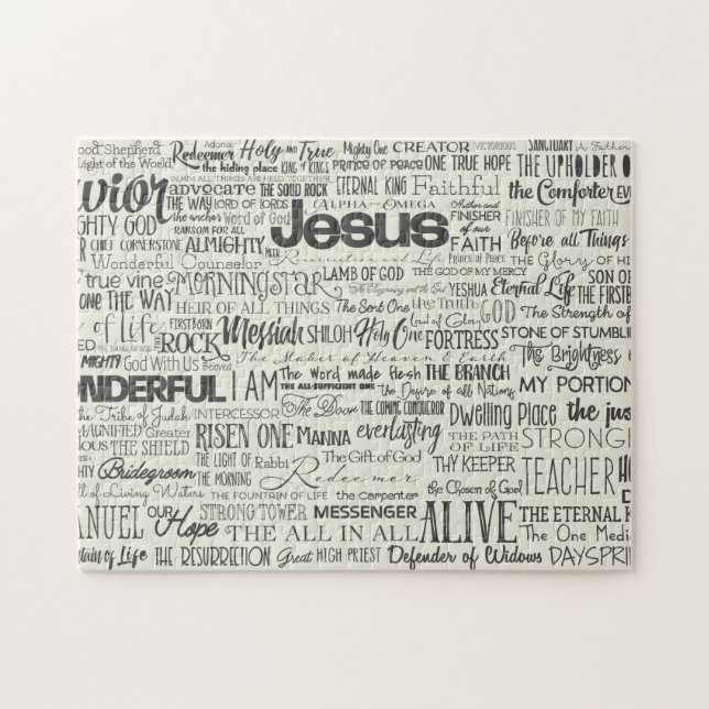 Names of God Text Typography (Horizontal)