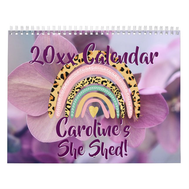 Name's She Shed Leopard Rainbow Floral 20xx hinzuf Kalender (Titelbild)