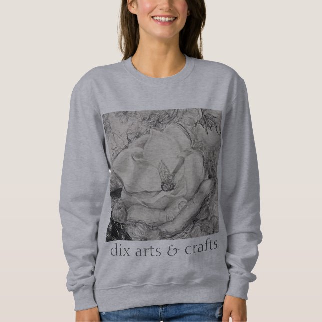 namesake magnolia, Blume, Stoff, Baumwolle & Hand Sweatshirt (Vorderseite)