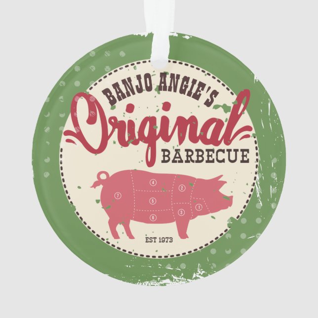 Nameschwein-Schweinefleisch GRILLEN Ornament (Rückseite)