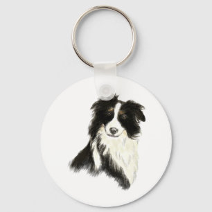 Nametext Grenzcollie-Hundehaustier Schlüsselanhänger