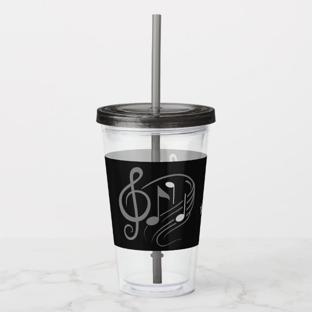 Nametrommeln der musikalischen Anmerkungen Acryltrinkbecher (Vorderseite)