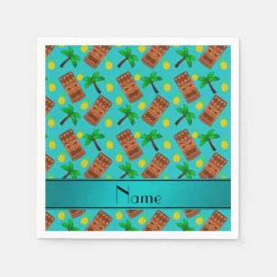 Nametürkis tiki Ananas-Palmen Serviette
