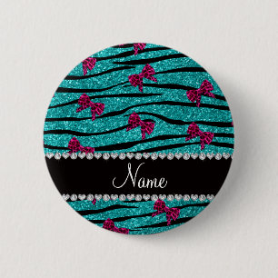 Nametürkis Zebra stripes rosa Bögen Button