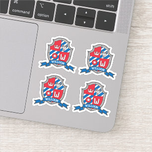 Namevogel-Wappen Williamanfangsbuchstaben W Aufkleber