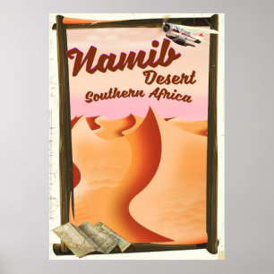 Namib Wüste, Südafrika Reiseplakat Poster
