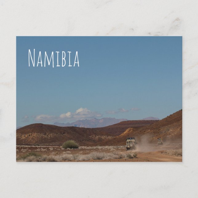 Namibia Africa 4x4 Autos fahren Landschaftslandsch Postkarte (Vorderseite)