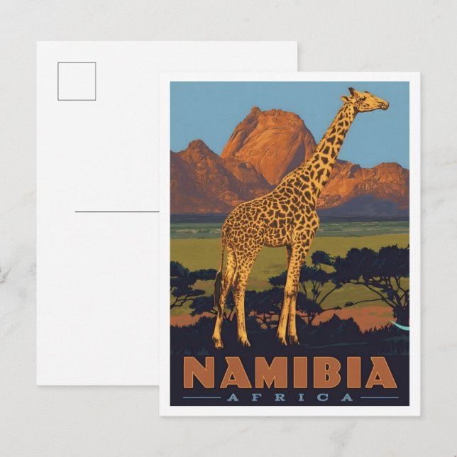 Namibia Afrika Vintage Reise  Postkarte (Vorne/Hinten)