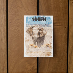 Namibia Afrika Wildlife Safari Postkarte