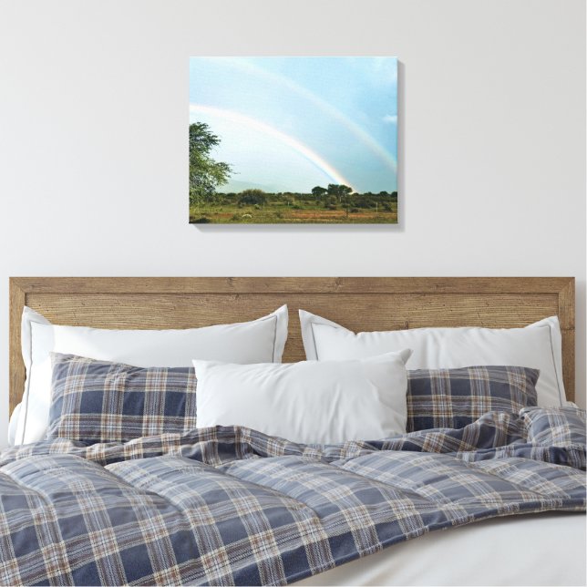 Namibia Double Rainbow Leinwanddruck (Insitu (Schlafzimmer))