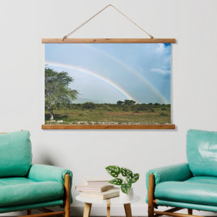 Namibia Double Rainbow Wandteppich Mit Holzrahmen
