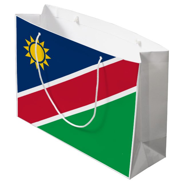 Namibia-Flagge Große Geschenktüte (Rückseite Schrägansicht)