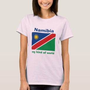 Namibia Flagge + Karte + Text T-Shirt