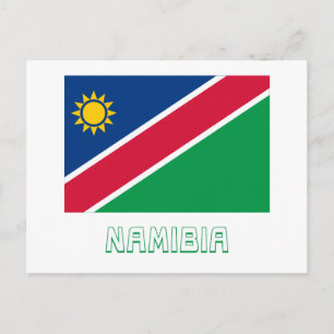 Namibia-Flagge mit Namen Postkarte