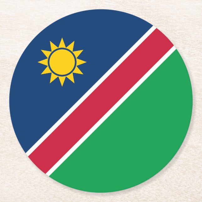 Namibia-Flagge Runder Pappuntersetzer (Vorderseite)