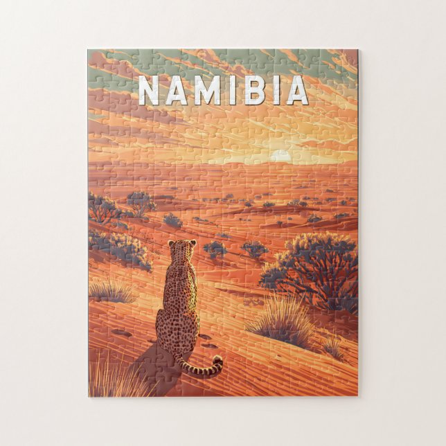 Namibia Illustration Reise Kunst Vintage (Vertikal)