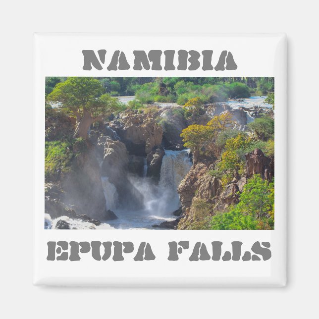 Namibia Kunene River Epupa Falls Landscape Baobabs Magnet (Vorne)