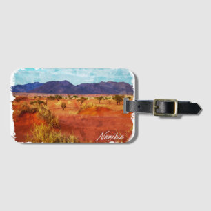 Namibia-Landschaft-Panorama-Aquarellmalerei Gepäckanhänger