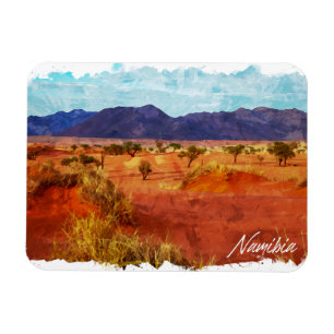 Namibia-Landschaft-Panorama-Aquarellmalerei Magnet