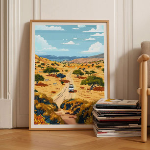Namibia Print Safari Illustration Namibia Reise  Poster