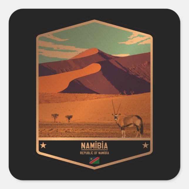 Namibia Quadratischer Aufkleber (Vorderseite)