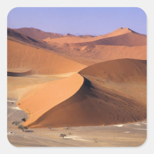 Namibia: Sossuvlei Dunes, landschaftlich aus der L Quadratischer Aufkleber