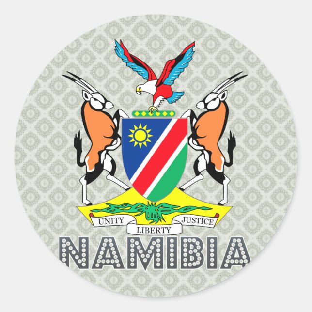 Namibia-Wappen Runder Aufkleber (Vorderseite)