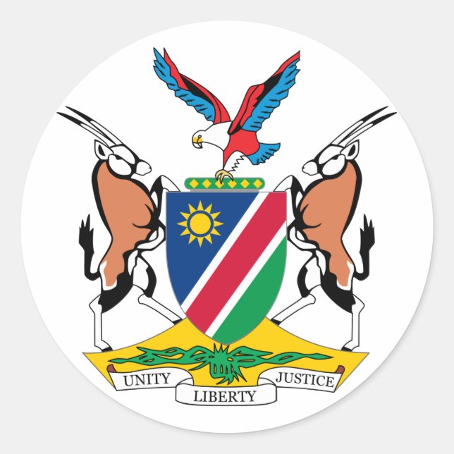 Namibia-Wappen Runder Aufkleber (Vorderseite)