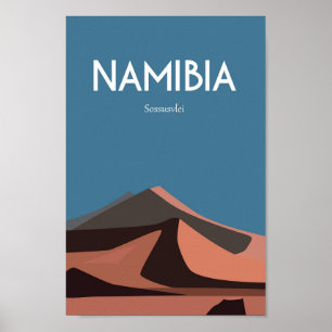 Namibie Afrique Travel Poster vintage