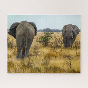 Namibie Jigsaw Puzzle - éléphants sauvages dans l'