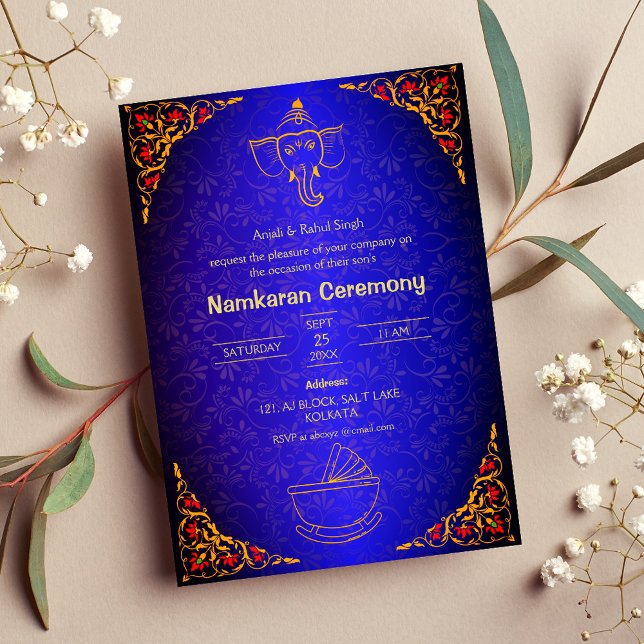 Namkaran Namemony Golden Elements Einladung (Von Creator hochgeladen)