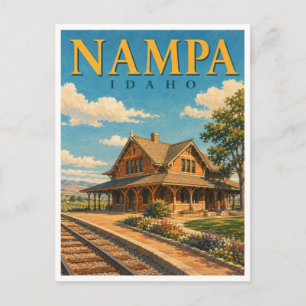 Nampa Idaho Bahnhofs GeoSaga Postkarte