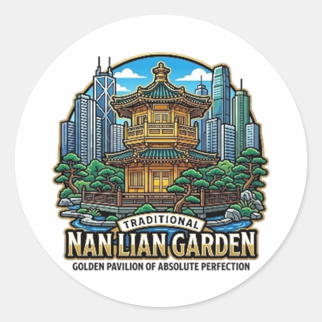 NAN LIANG GARTEN RUNDER AUFKLEBER (Vorderseite)