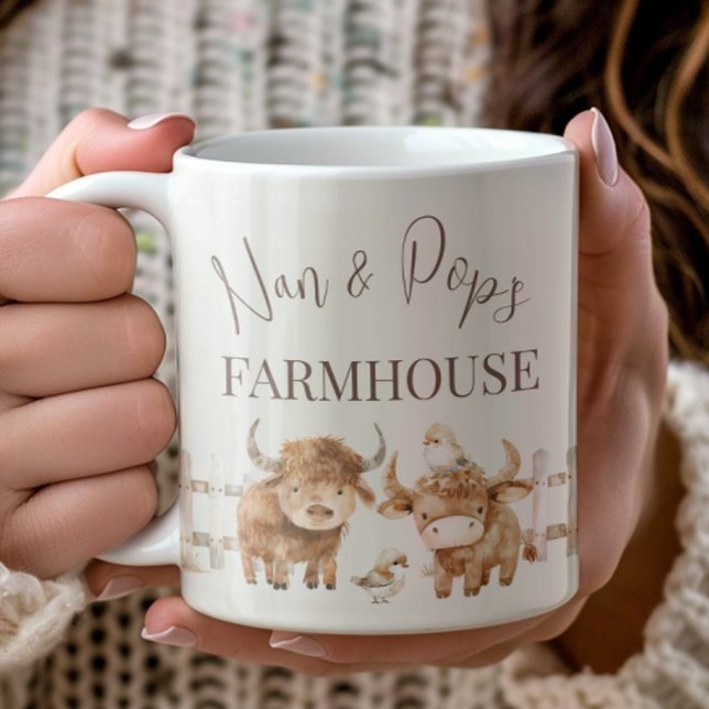 Nan & Pop's Farmhouse Cute Country Farm Kaffeetasse (Von Creator hochgeladen)