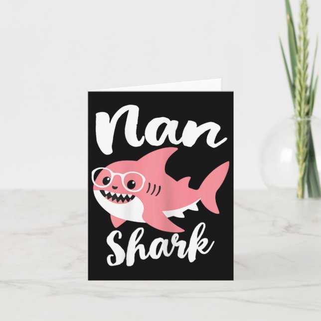 Nan Shark Mother's Day Oma Funny Karte (Vorderseite)