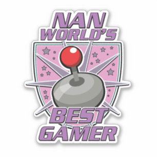 Nan World's bestes Gamer-Retro-Logo Aufkleber
