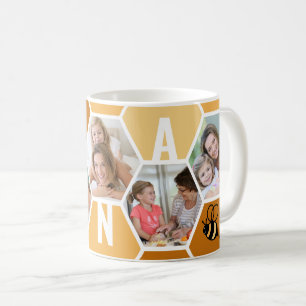 Nana 5 Foto Editable 4 Letter Bee and Honeycomb Kaffeetasse