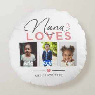 Nana aime Coussin personnalisé avec photo et noms