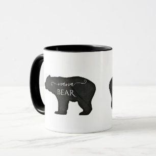 Nana Bear Mothers Day Black in White Rusdern Moder Tasse