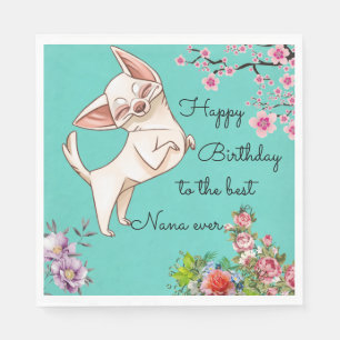Nana Birthday Chihuahua Paper Napkins Serviette