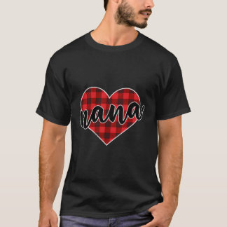 Nana Buffalo Kariert Heart Gemütliche Weihnachtsfe T-Shirt