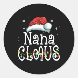 Nana Claus Christmas Pajama Familie Matching Xmas Runder Aufkleber
