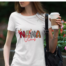 Nana Claus Retro-Weihnachtsdesign-T-Shirt T-Shirt
