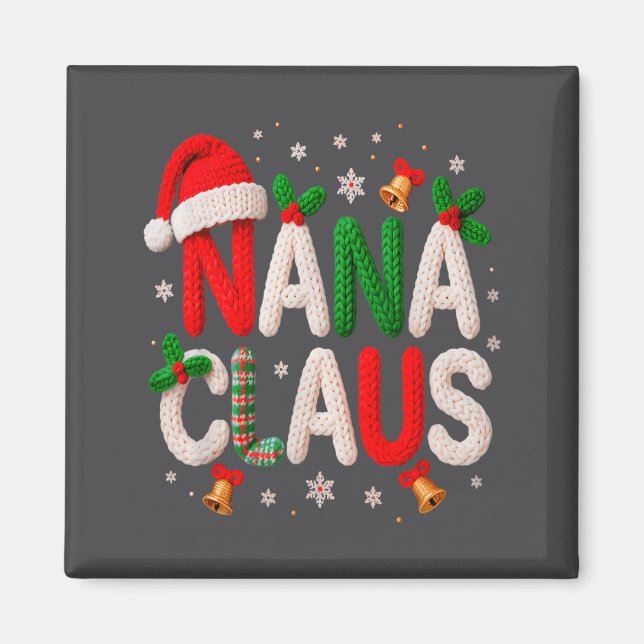 Nana Claus Santa Claus Crochet &amp; Knitting Love Magnet (Vorne)