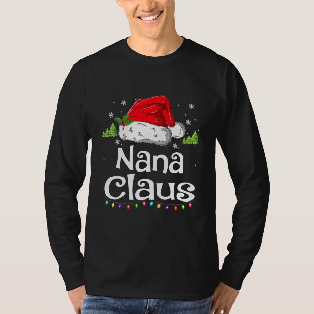Nana Claus Shirt Christmas Pajama Family Matching (Vorderseite)