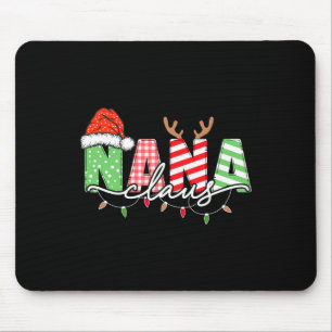 Nana Claus Weihnachtsbeleuchtung Pyjama-Familienma Mousepad
